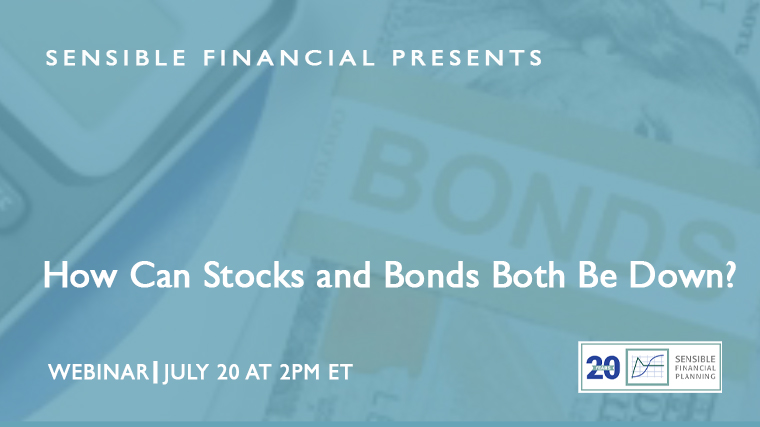 The graphic shows the title and date of the event discussing stocks and bonds.