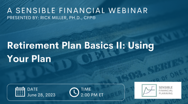The banner shows the title of the webinar about retirement accounts and how to use them.