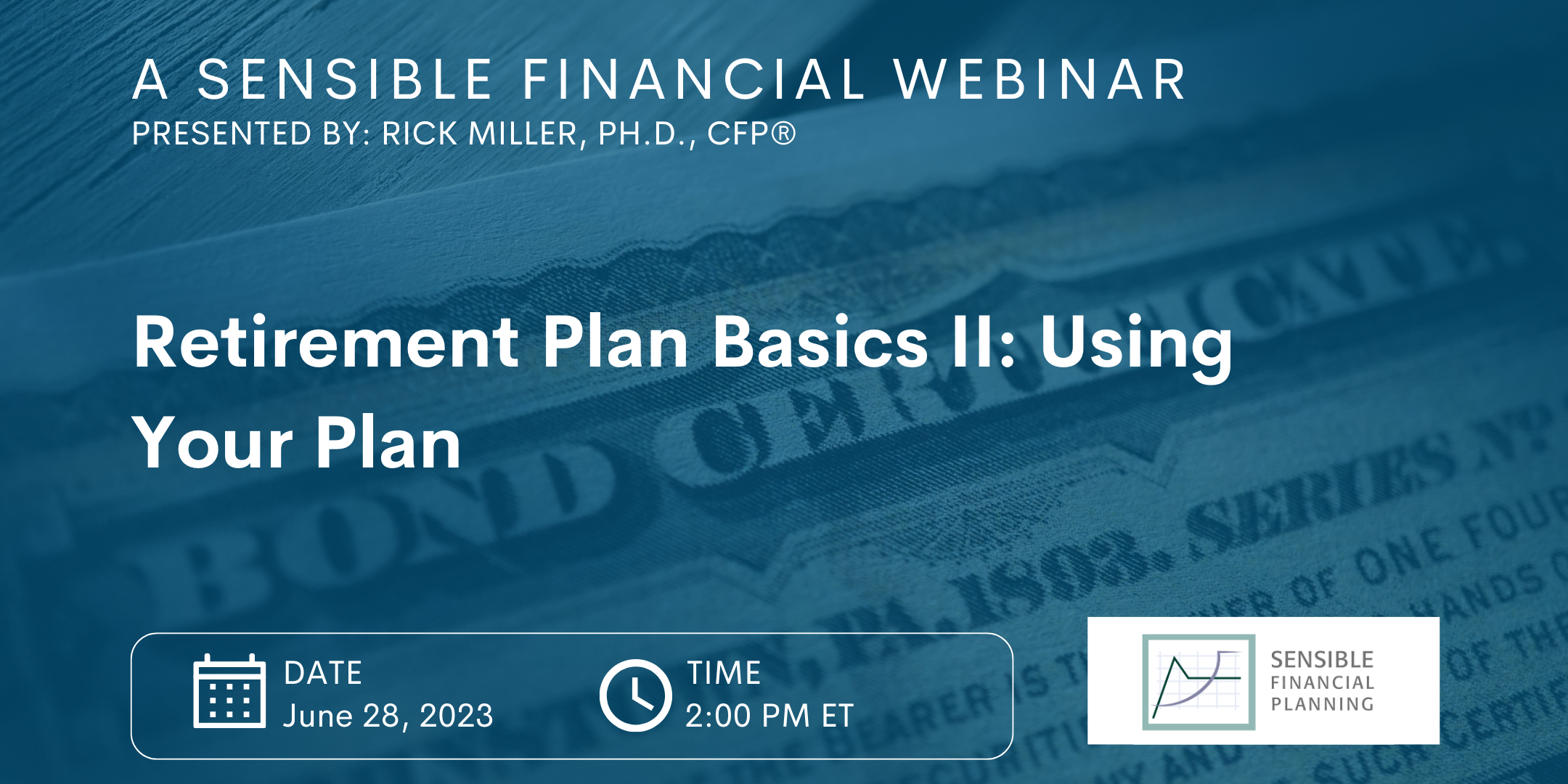 The banner shows the title of the webinar about retirement accounts and how to use them.