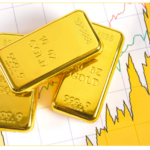 The picture shows gold bars on a chart to represent using gold as an inflation hedge.