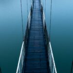 a blue bridge suspended above water is a great analogy for a financial intermediary