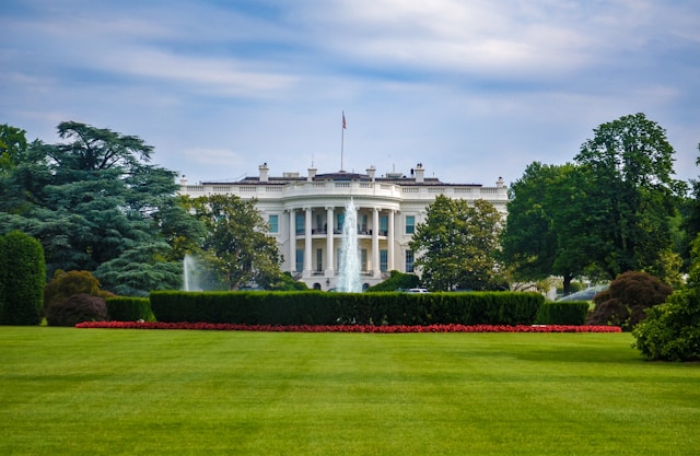 The picture shows the White House to represent the upcoming presidential election.