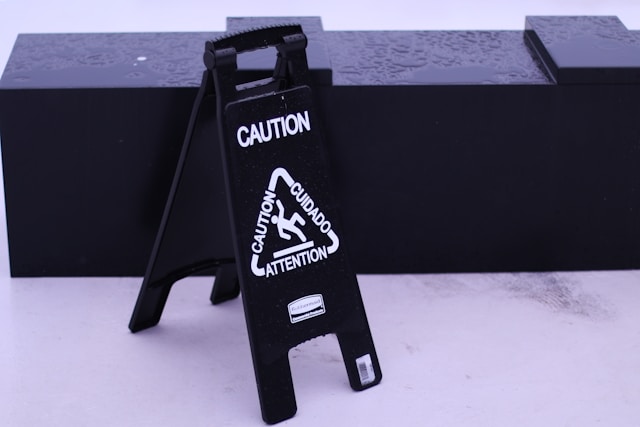 The picture shows a caution sign to represent the question in the title about financial intermediaries.