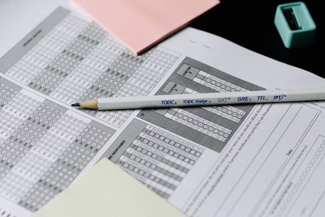 The picture shows a standardized test answer sheet to represent the estate planning survey.